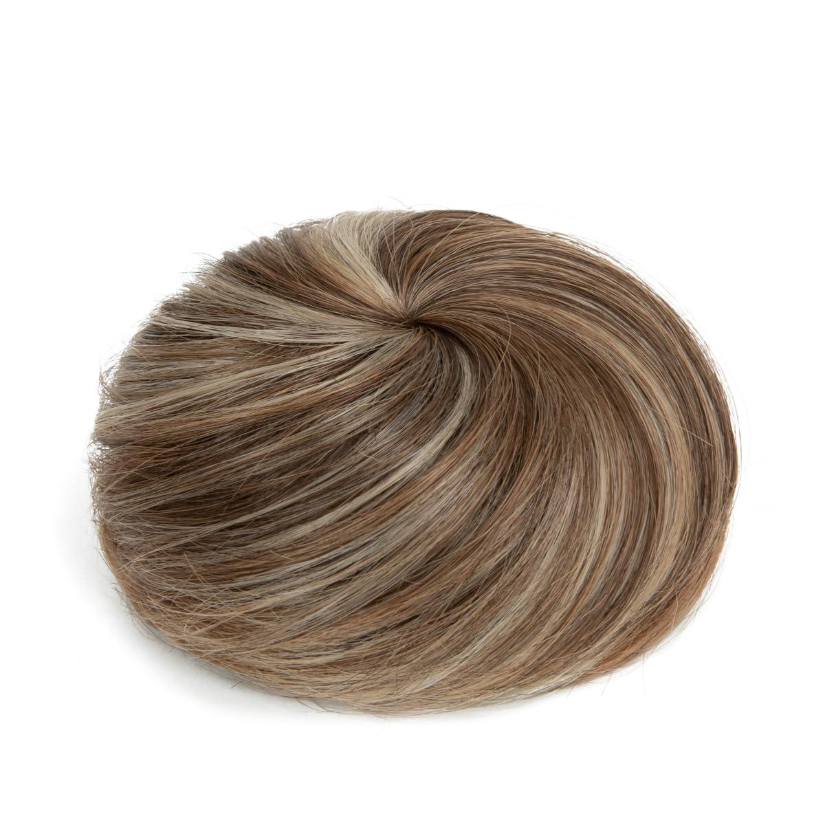 imageSARLA Dark Brown Hair Buns Extension Drawstring Updo Donut Chignon Straight Synthetic Fake Ballet Bun for Women Lady 1 PcsDark Sand