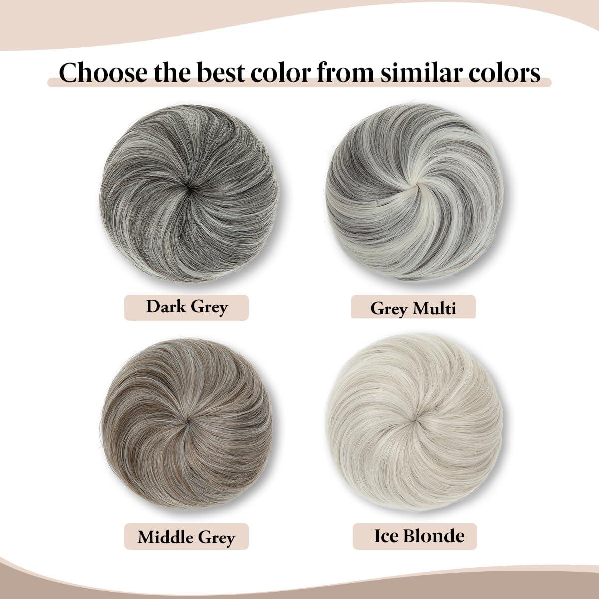 imageSARLA Dark Brown Hair Buns Extension Drawstring Updo Donut Chignon Straight Synthetic Fake Ballet Bun for Women Lady 1 PcsIce Blonde