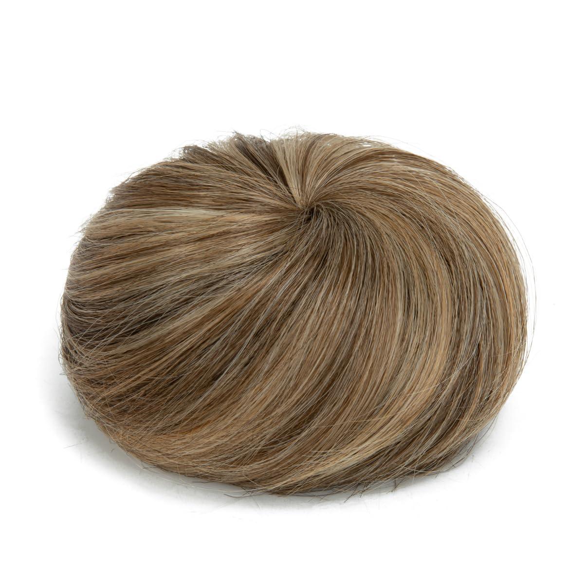 imageSARLA Dark Brown Hair Buns Extension Drawstring Updo Donut Chignon Straight Synthetic Fake Ballet Bun for Women Lady 1 PcsSandy Brunette