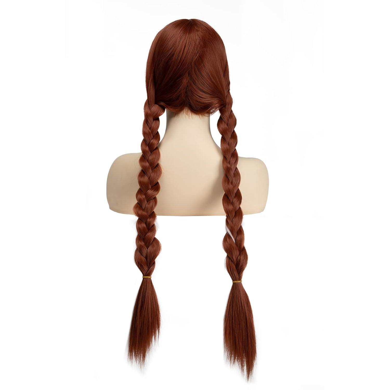 imageSARLA Girls Red Wig Long Wavy Synthetic Hair 24 Inch for Cosplay Party Halloween Costume Child SizeAuburn