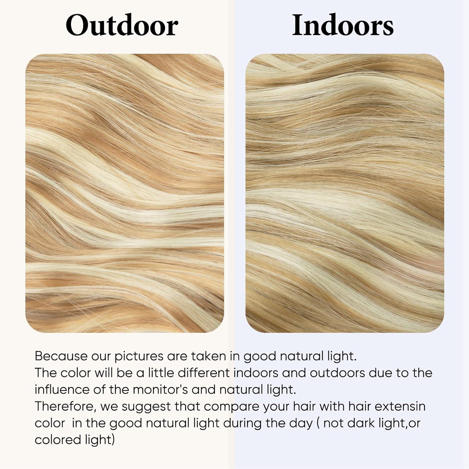 imageSARLA Invisible Wire Hair Extension with 3 Clips Synthetic Long Beach Wave Hairpiece Transparent Adjustable Headband for Women 24 Inch Medium Ash BrownHoney Blonde Bleach Blonde