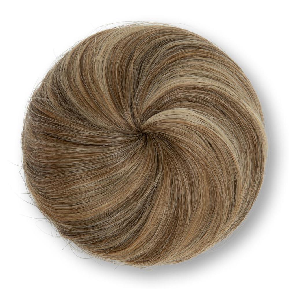 imageSARLA Dark Brown Hair Buns Extension Drawstring Updo Donut Chignon Straight Synthetic Fake Ballet Bun for Women Lady 1 PcsSandy Brunette