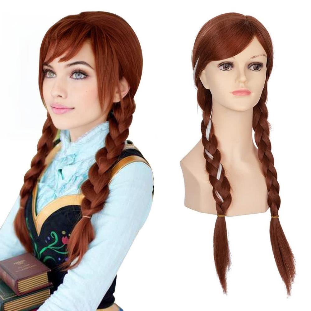 imageSARLA Girls Red Wig Long Wavy Synthetic Hair 24 Inch for Cosplay Party Halloween Costume Child SizeAuburn C