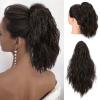 imageSARLA Short Ponytail Extension Claw Clip in 13 Inch Fluffy Synthetic Curly Wavy Pony Tail Hairpiece for Women Dirty BlondeBlack Brown