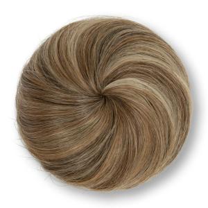 SARLA Dark Brown Hair Buns Extension Drawstring Updo Donut Chignon Straight Synthetic Fake Ballet Bun for Women Lady 1 Pcs(Sandy Brunette)