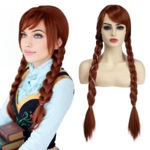SARLA Girls Red Wig Long Wavy Synthetic Hair 24 Inch for Cosplay Party Halloween Costume Child Size(Auburn)