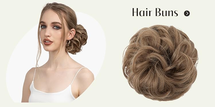 SARLA Blonde Messy Bun Hair Pieces for Women Detachable Claw Clip Wavy Curly Synthetic Hairpieces for Updos with Tendrils Fake Scrunchies Ponytail Extension Dirty Blonde,Human Hair Wigs Online